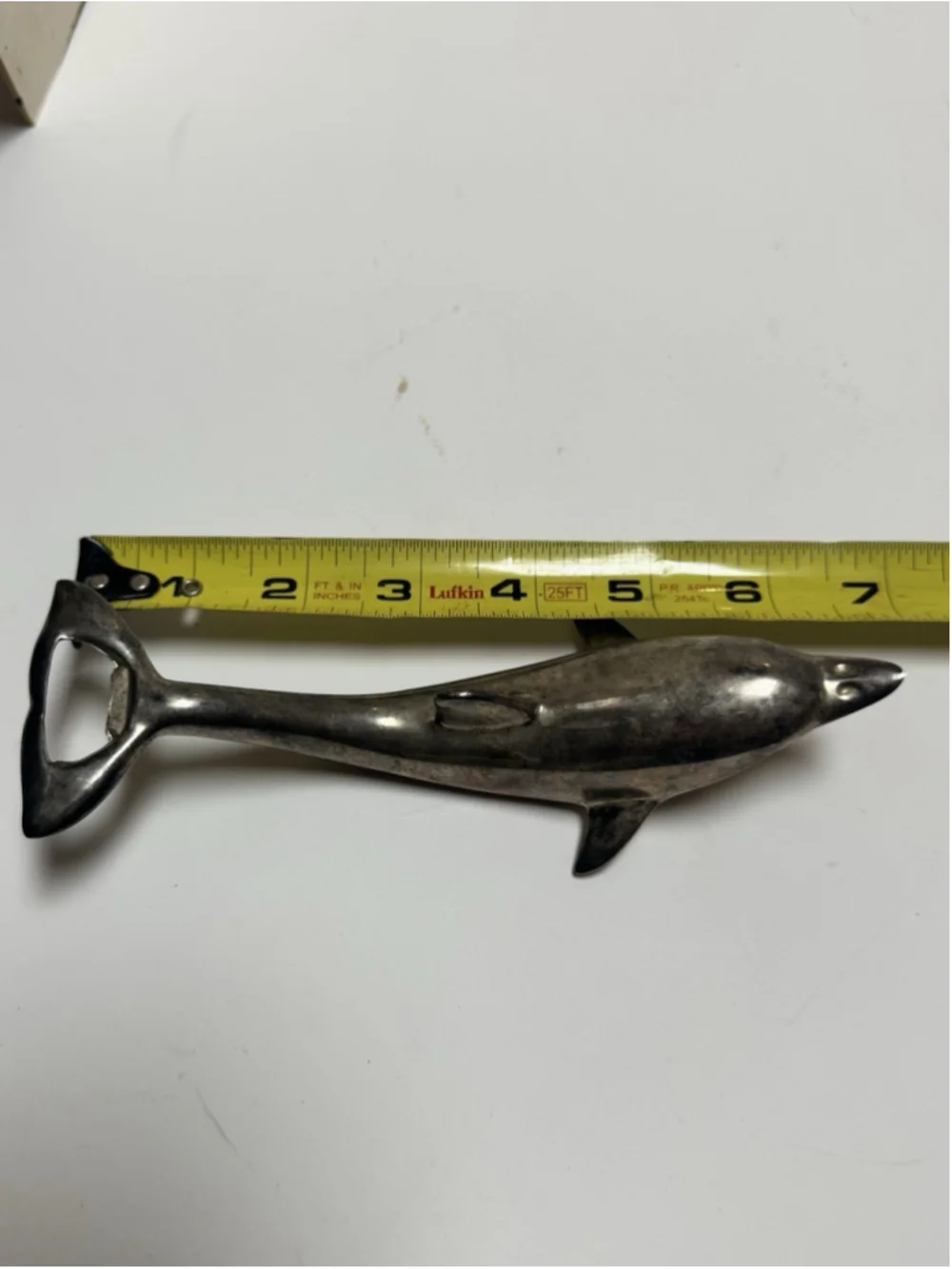 Vintage Silver Plated Dolphin Bottle Opener Cap and Twist 6.5